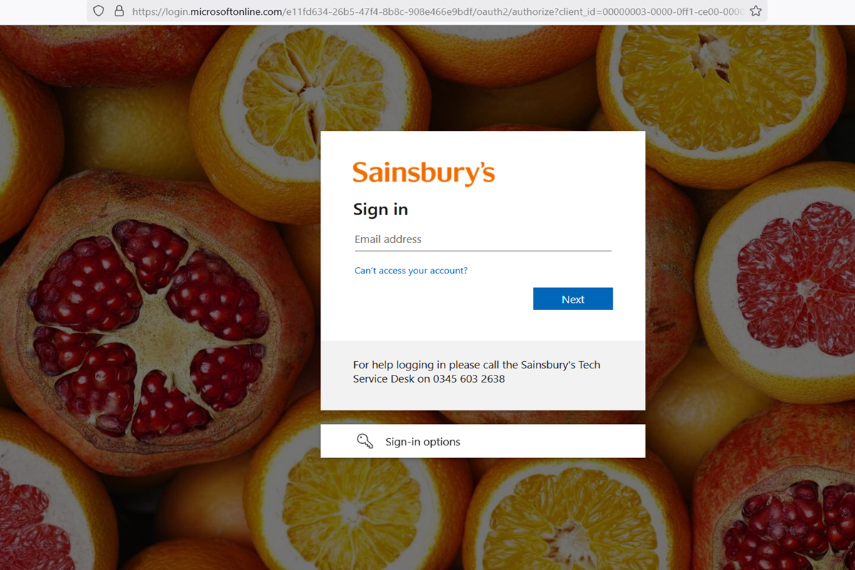 mysainsburys login