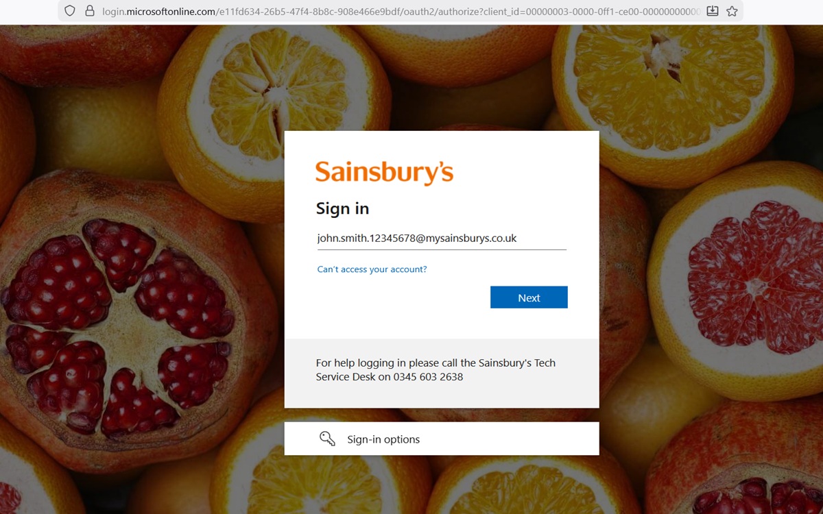 mysainsburys Login